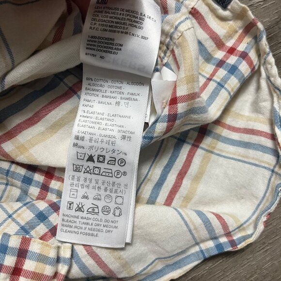Dockers Windblown Twill Long Sleeve Slim Fit Plaid Shirt Multi Men’s Size S - Picture 8 of 9